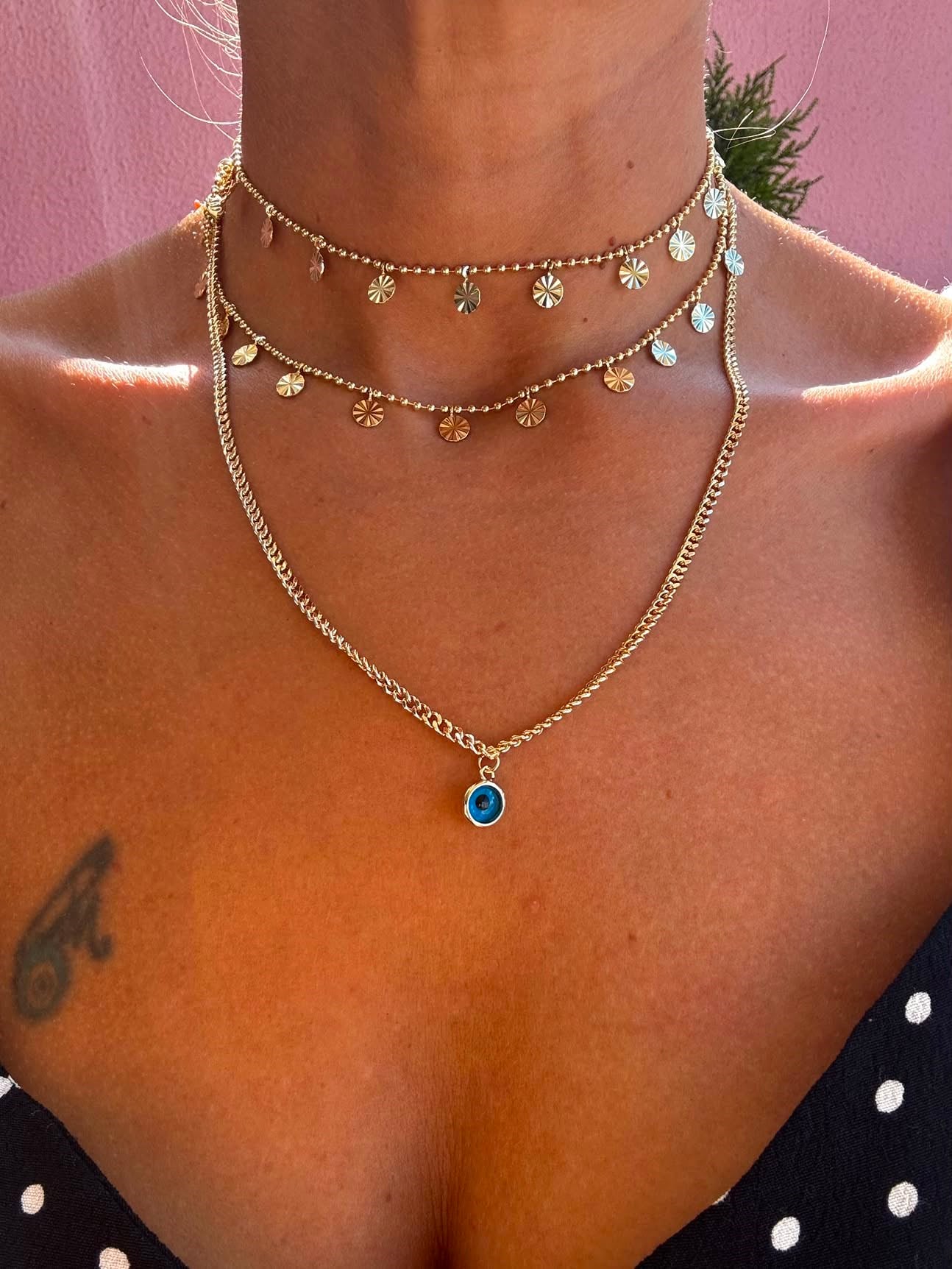 14k Gold Göz Kolye