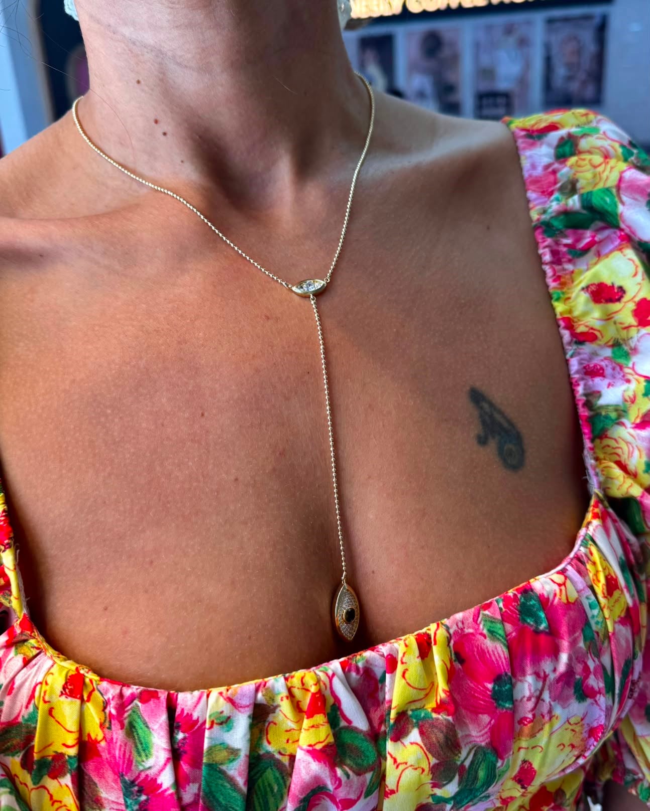 14K Gold Göz Y Kolye