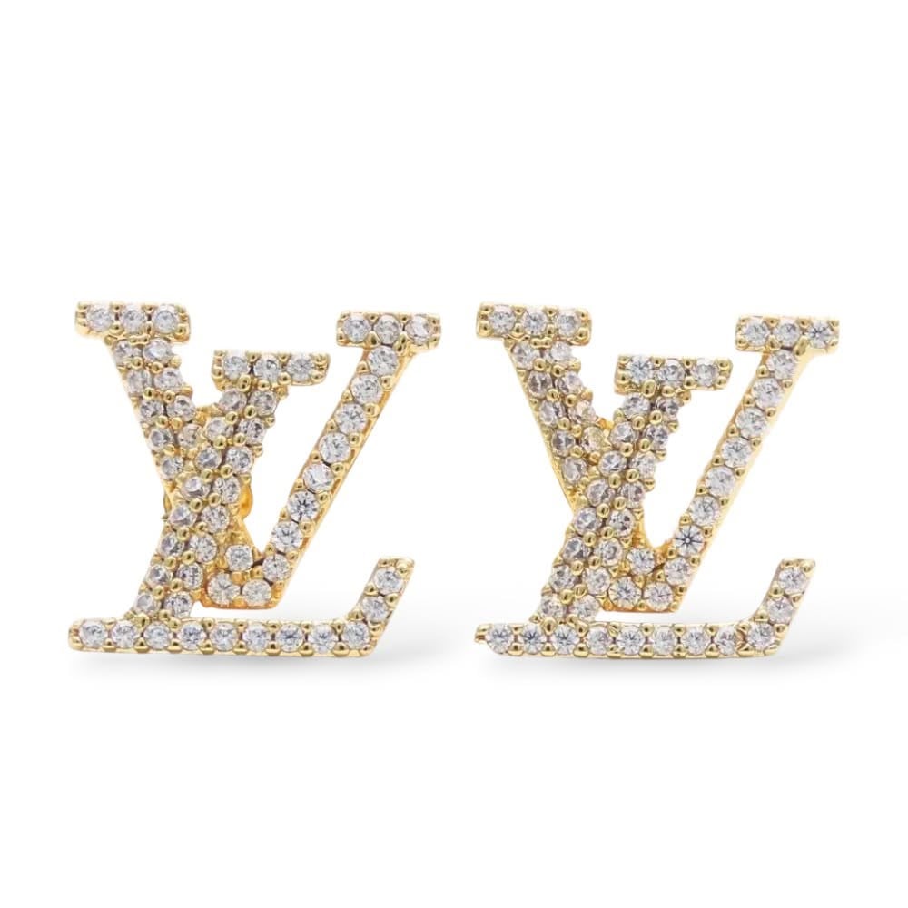14K Gold Logolu Küpe
