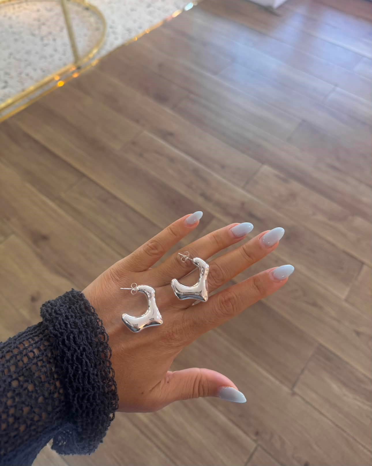 3cm Light Silver Küpe