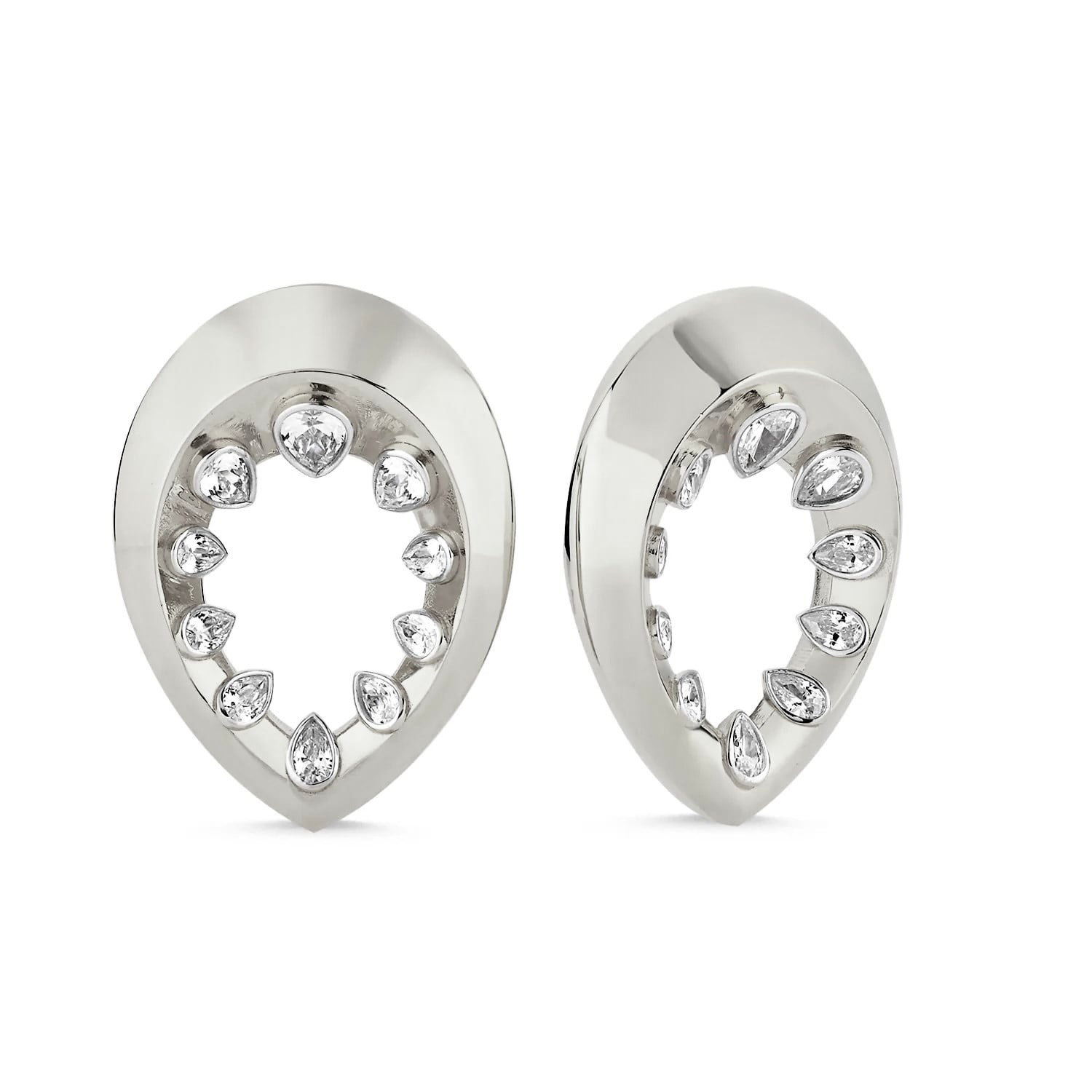 Aura Damla Taşlı Silver Küpe