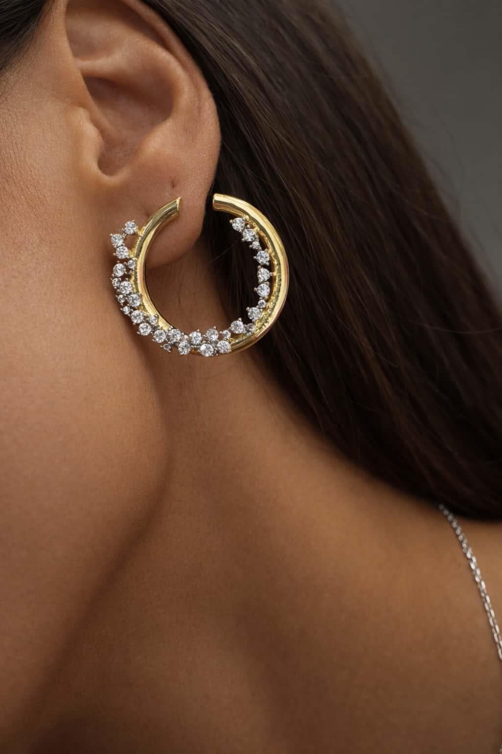 Diamond Glow Halka Küpe