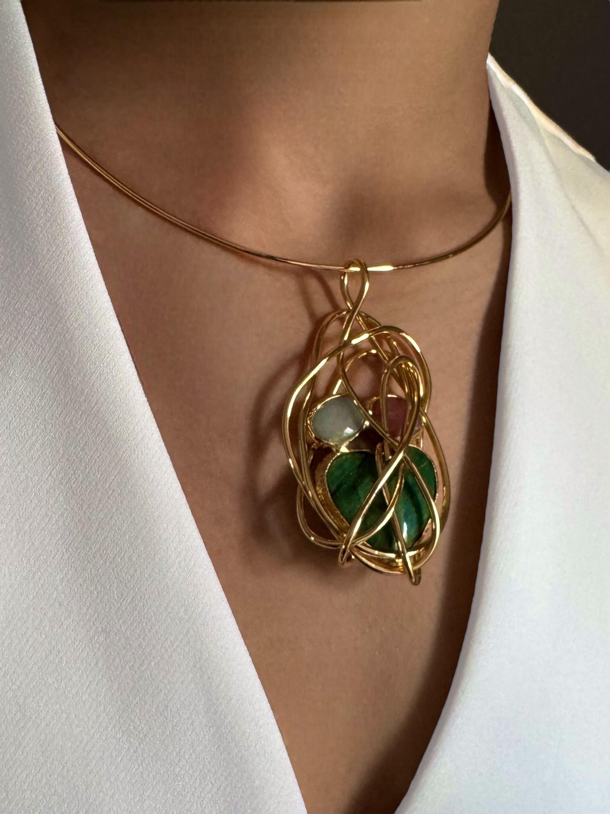 Doğal Taşlı Tel Choker