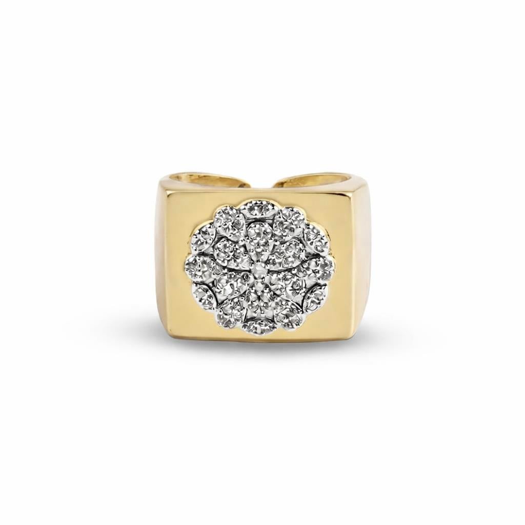 Golden Bloom Ayarlanabilir Kare Yüzük