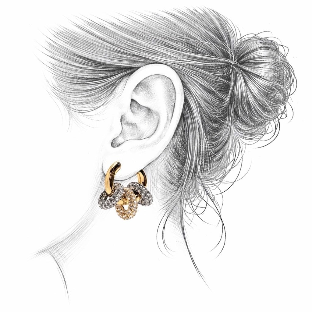 Golden Twist Halka Küpe