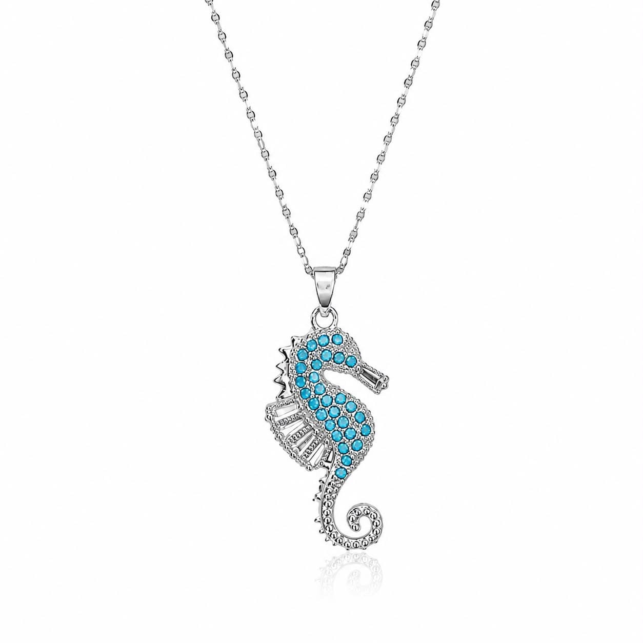 Işıltılı Zincir Denizatı Silver Kolye (43+5cm)