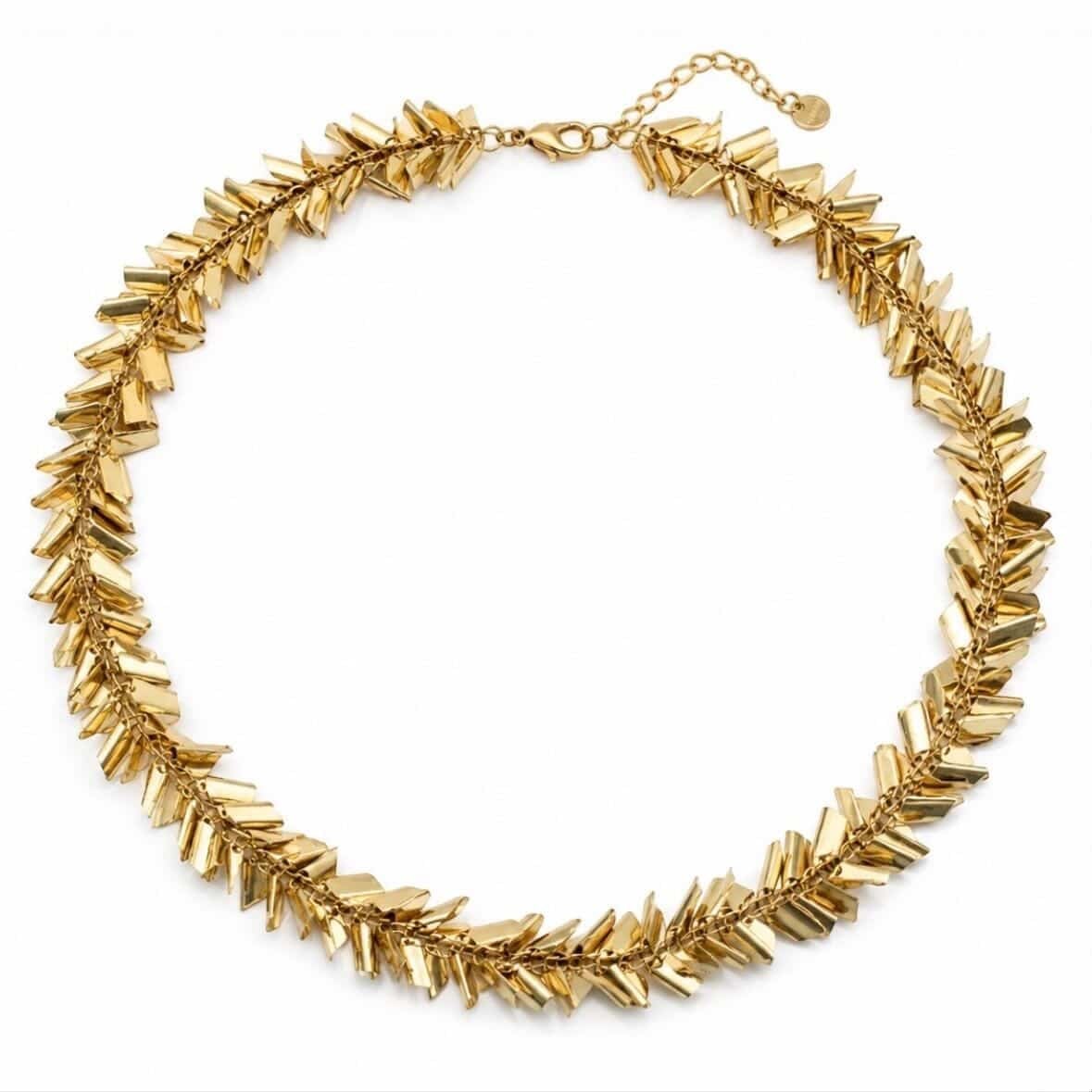 Kraliçe Yaprağı Gold Kolye