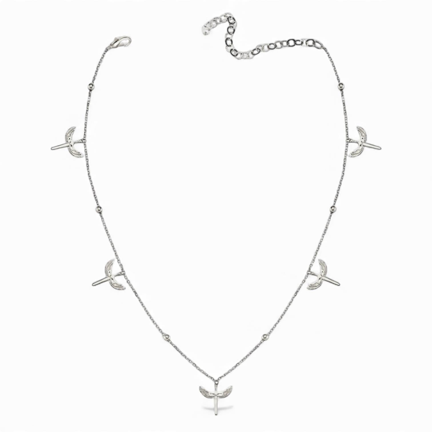 Mikail Meleği Silver Choker Kolye