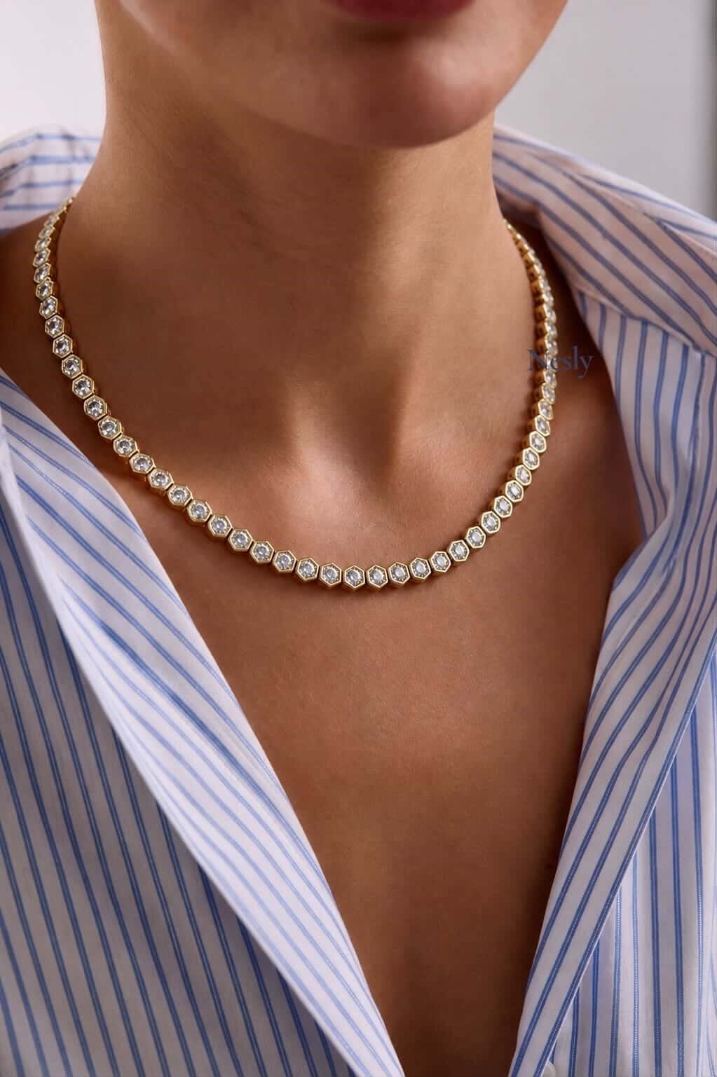 Pırlanta Model Petek Kolye
