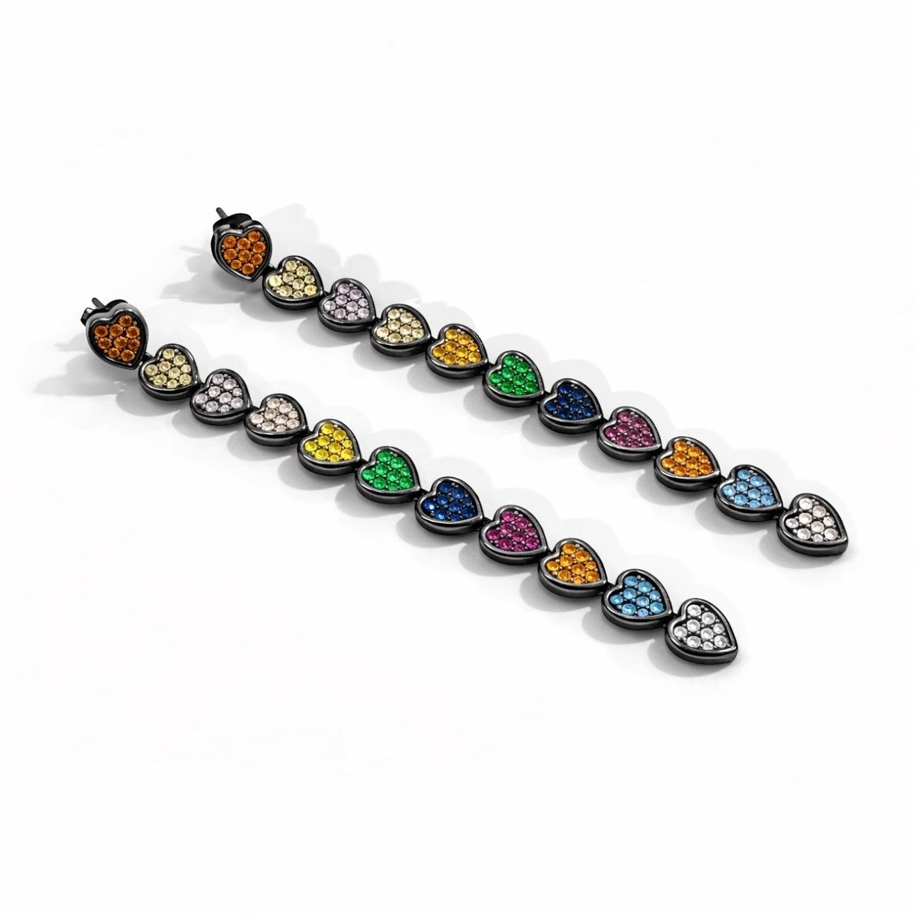 Rainbow Heart Sallantılı Küpe
