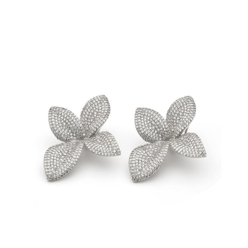 Silver GerorginaTaşlı Çiçek Küpe