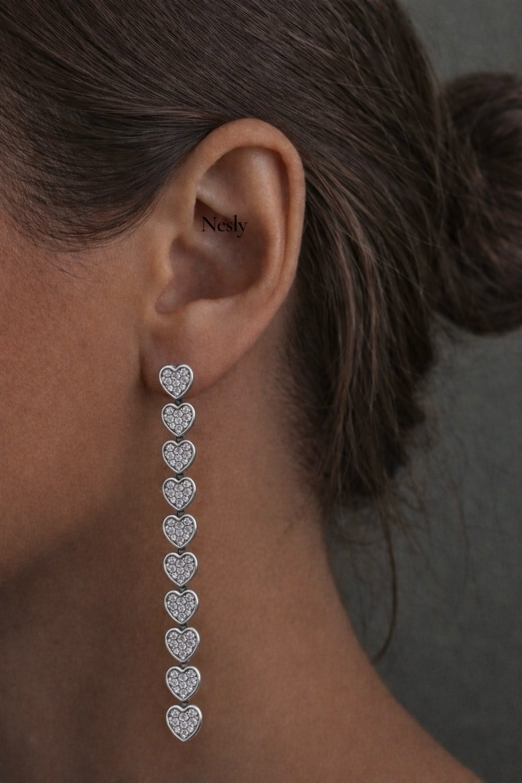 Silver Heart Işıltı Küpe