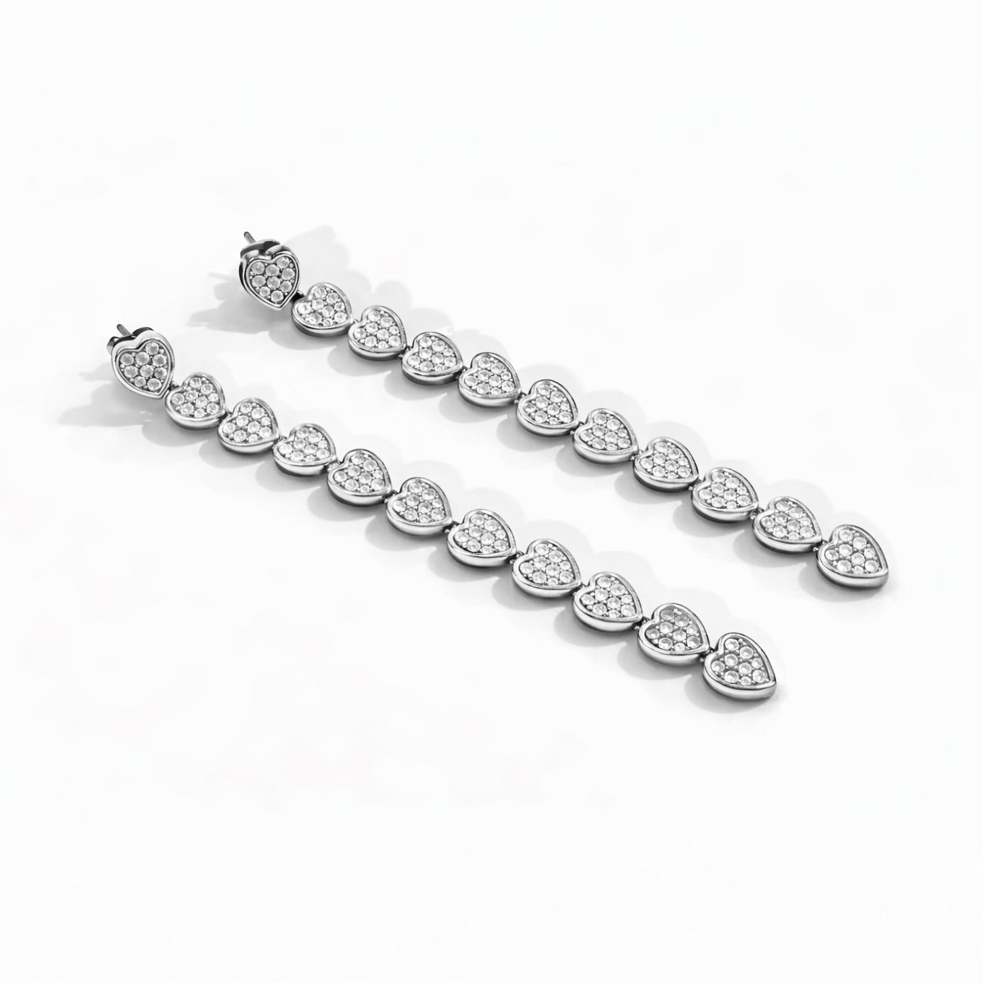 Silver Heart Işıltı Küpe