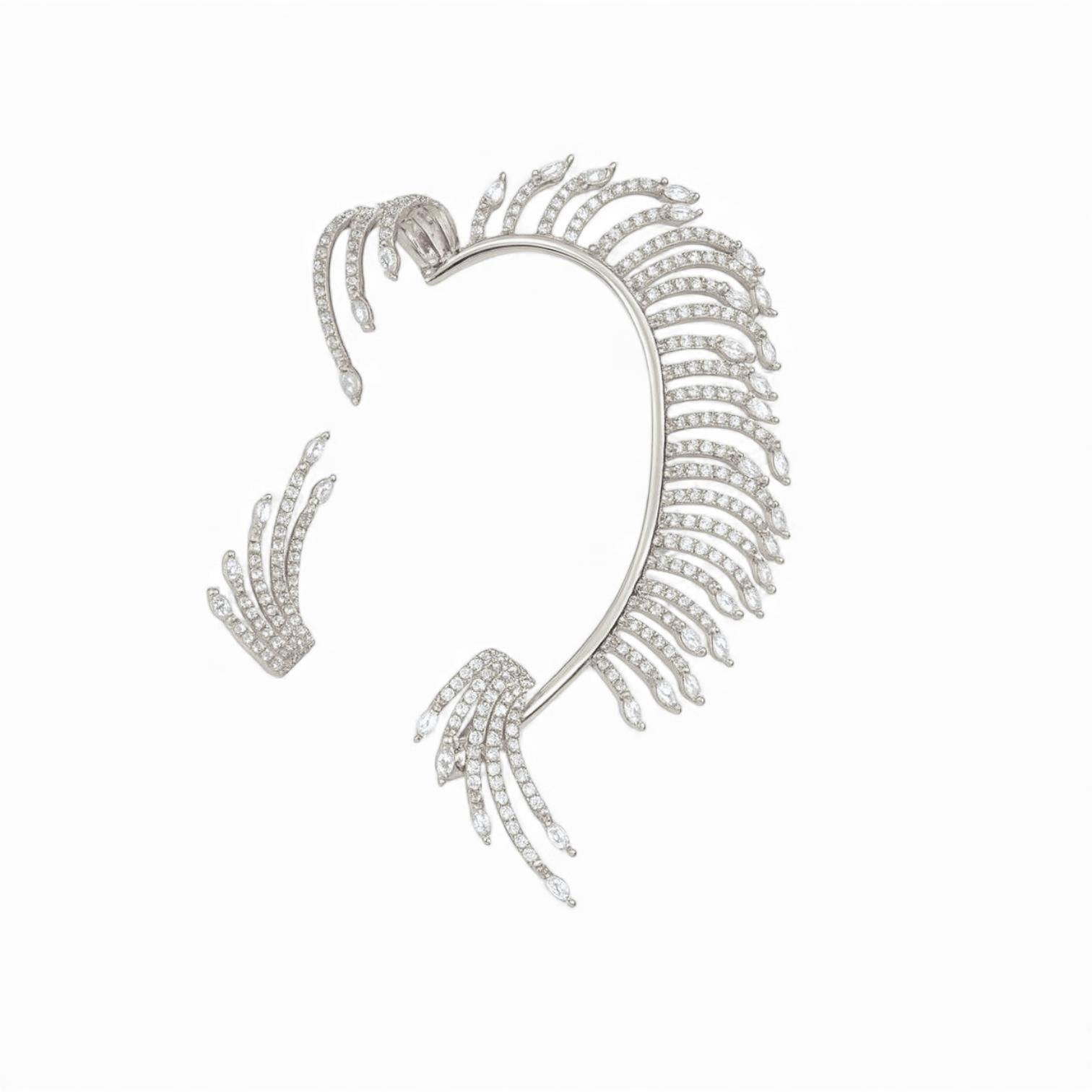 Silver Zirkon Taşlı İğneli Ear Cuff