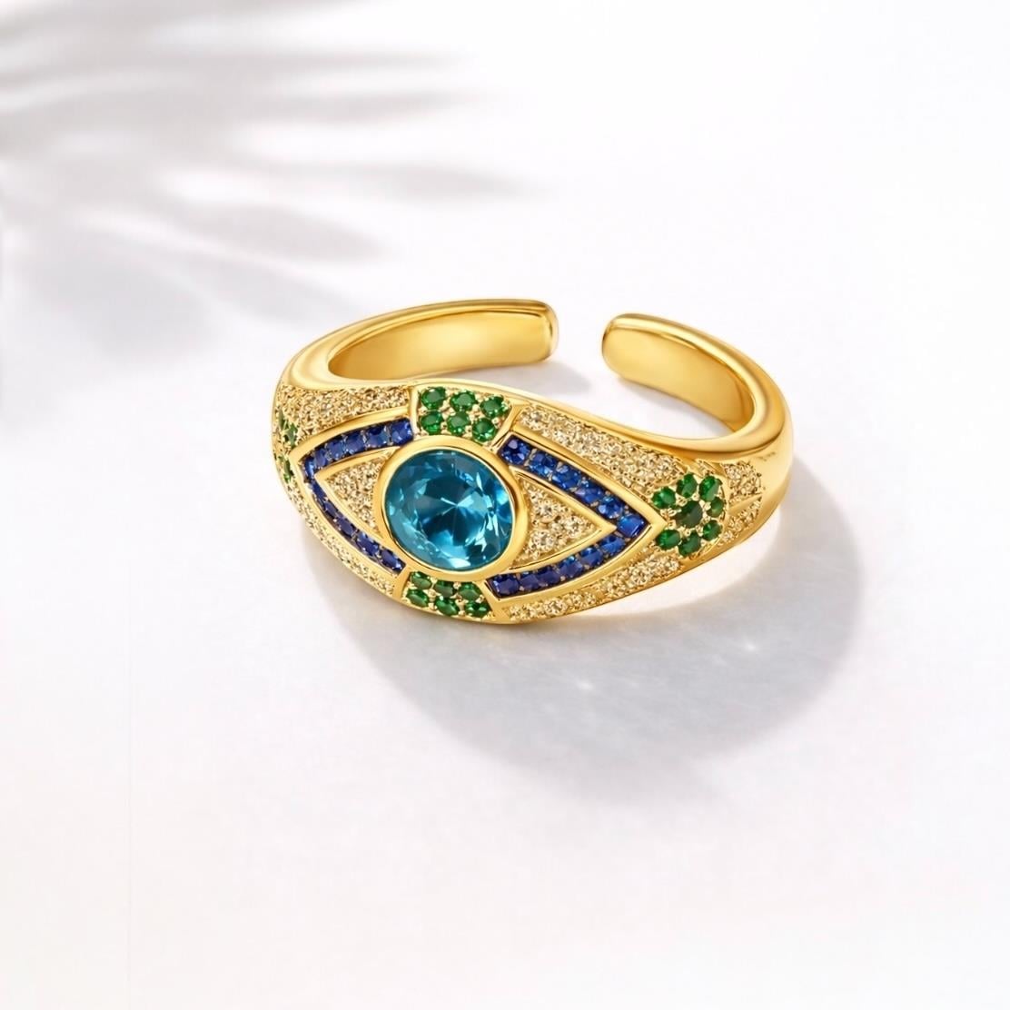 Statement Serisi – Ayarlanabilen Azur Gaze Yüzük (Gold)