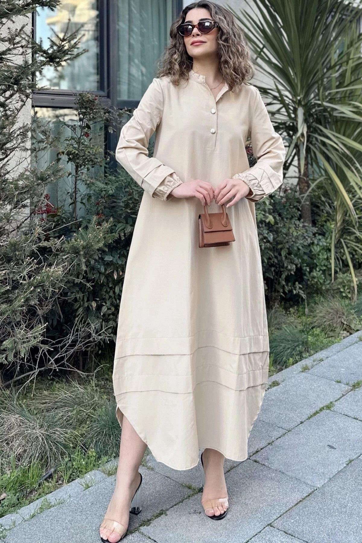 Kadın Bej Elbise - 700-3517