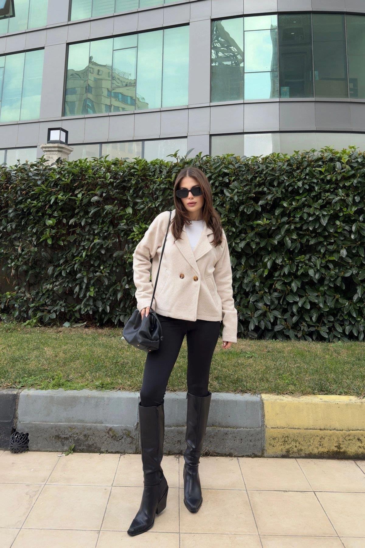 Kadın Bej Kaşe Ceket - 700-3529