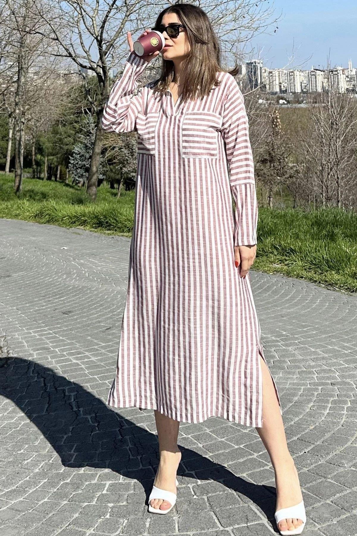 Kadın Bordo Elbise - 700-3579