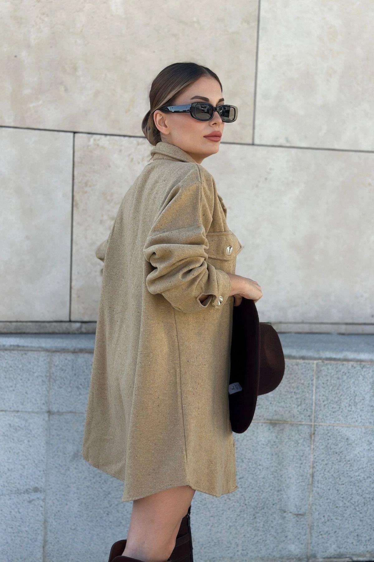 Kadın Camel Elbise - 700-3270
