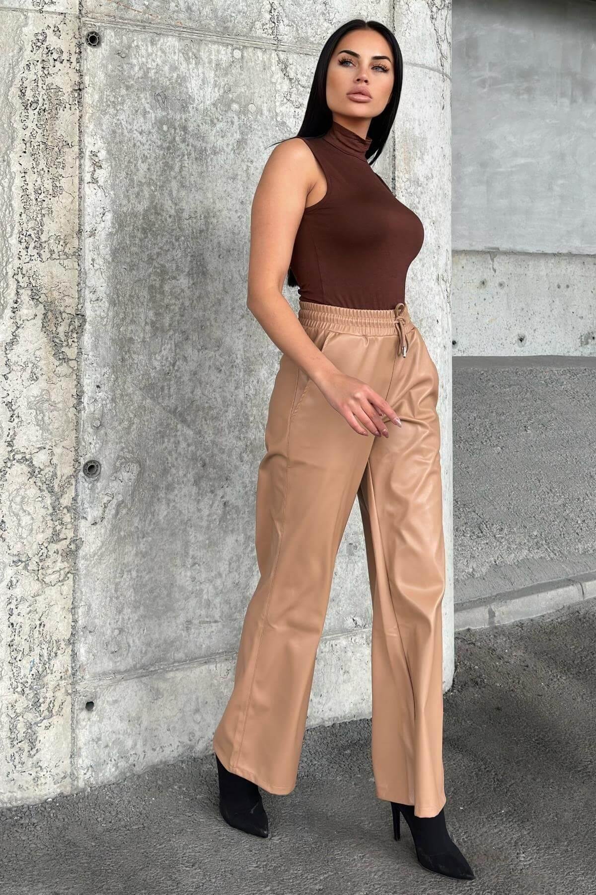 Kadın Deri Pantolon - 700-3691