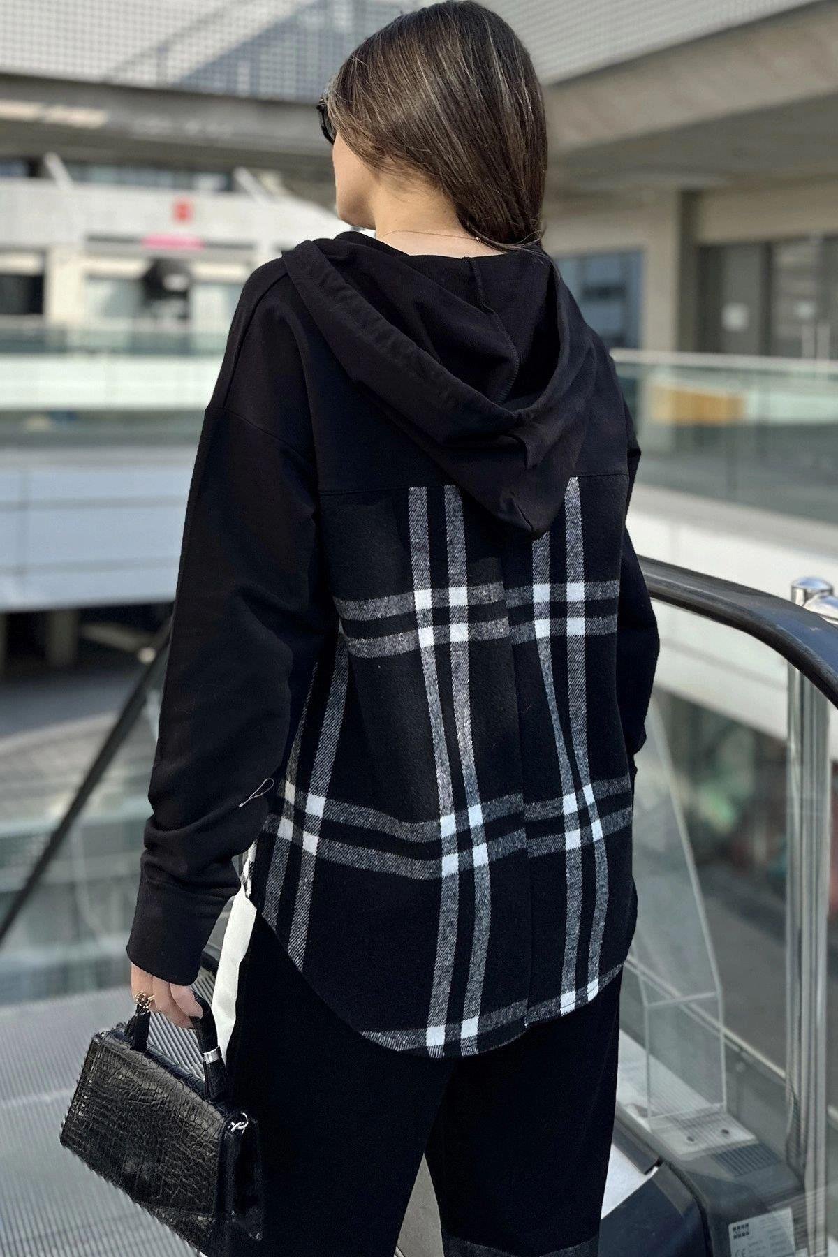Kadın Ekose Sweatshirt - 700-3565