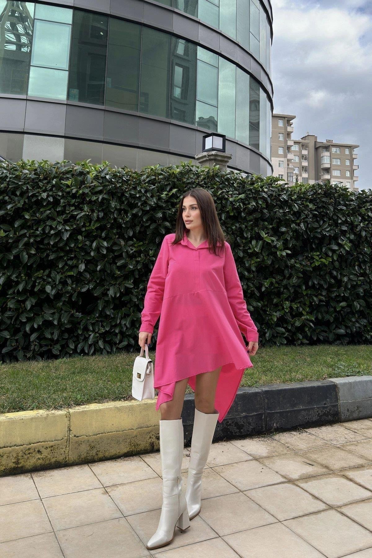 Kadın Fuşya Elbise - 700-K4912