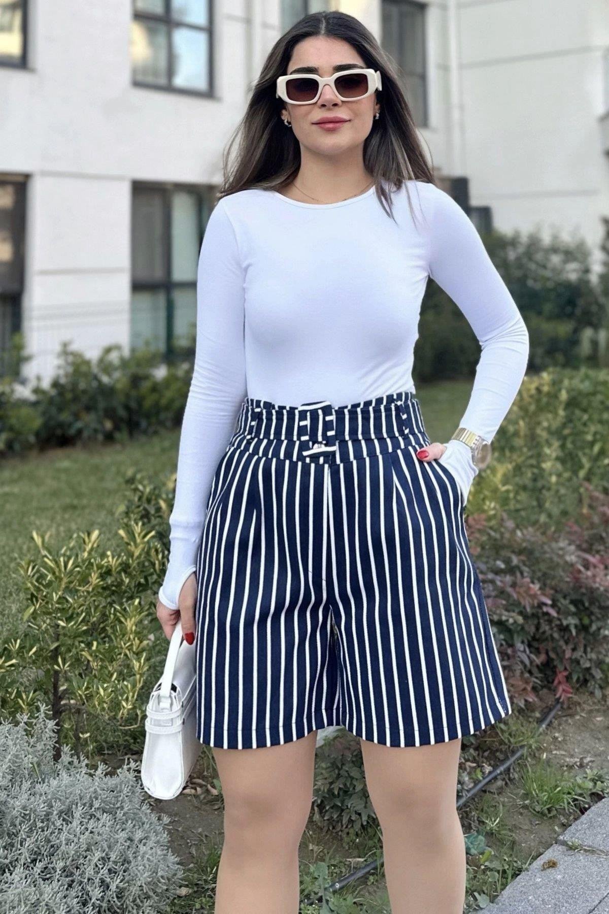 Kadın Gabardin Şort - 700-3562
