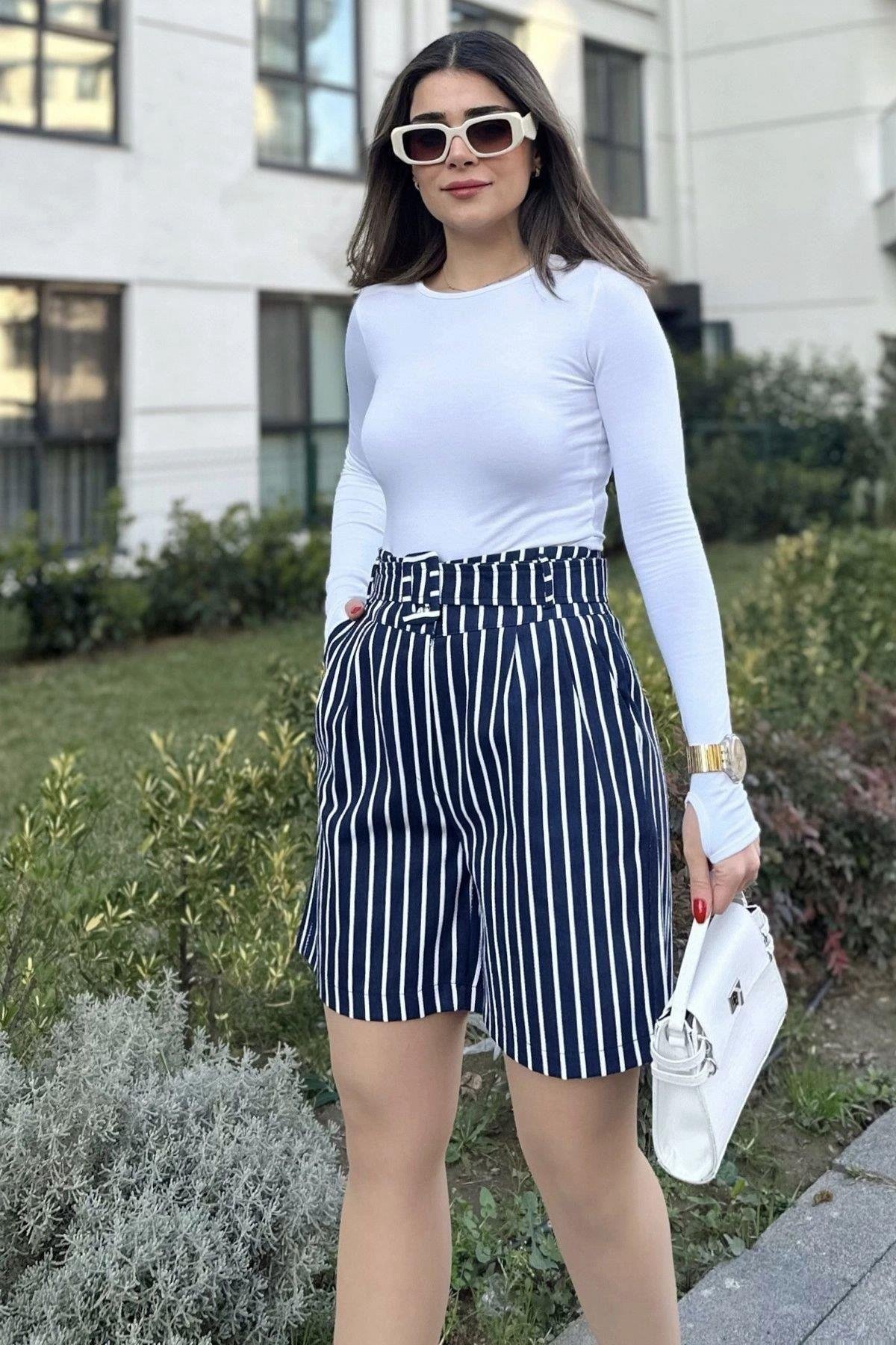 Kadın Gabardin Şort - 700-3562
