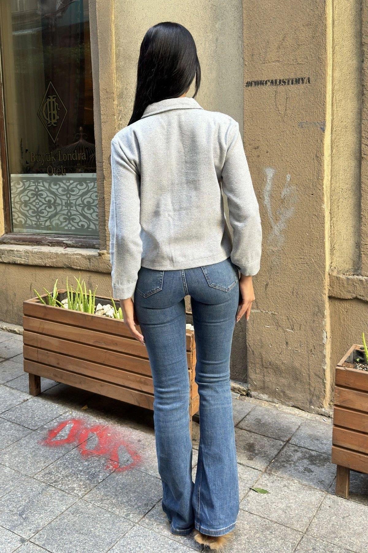 Kadın Gri Ceket - 700-3291