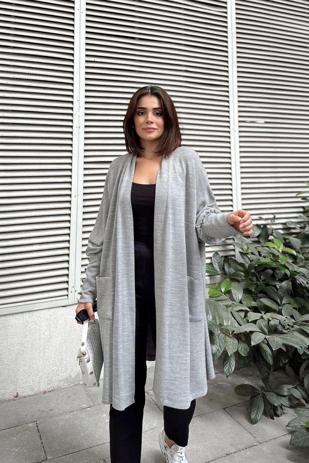 Kadın Gri Hırka - 700-3442