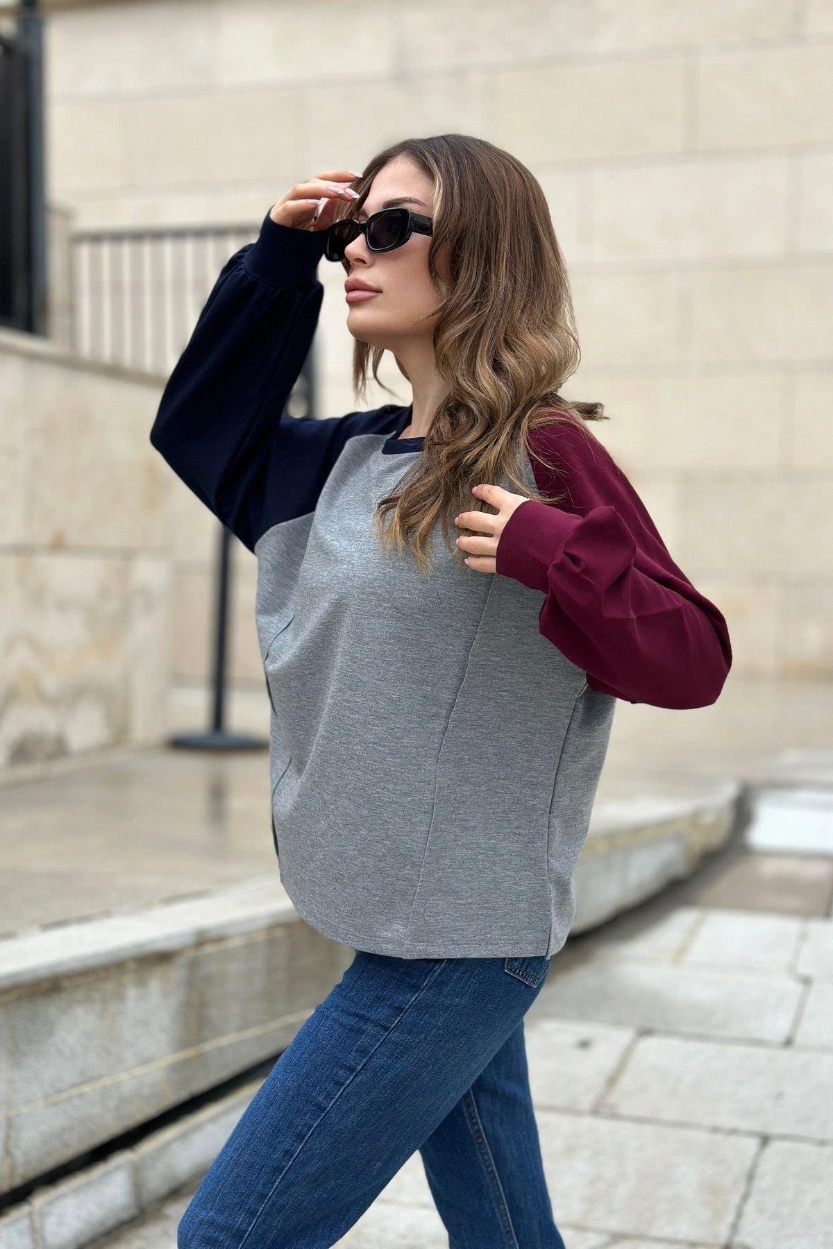 Kadın Gri Sweat - 700-3472