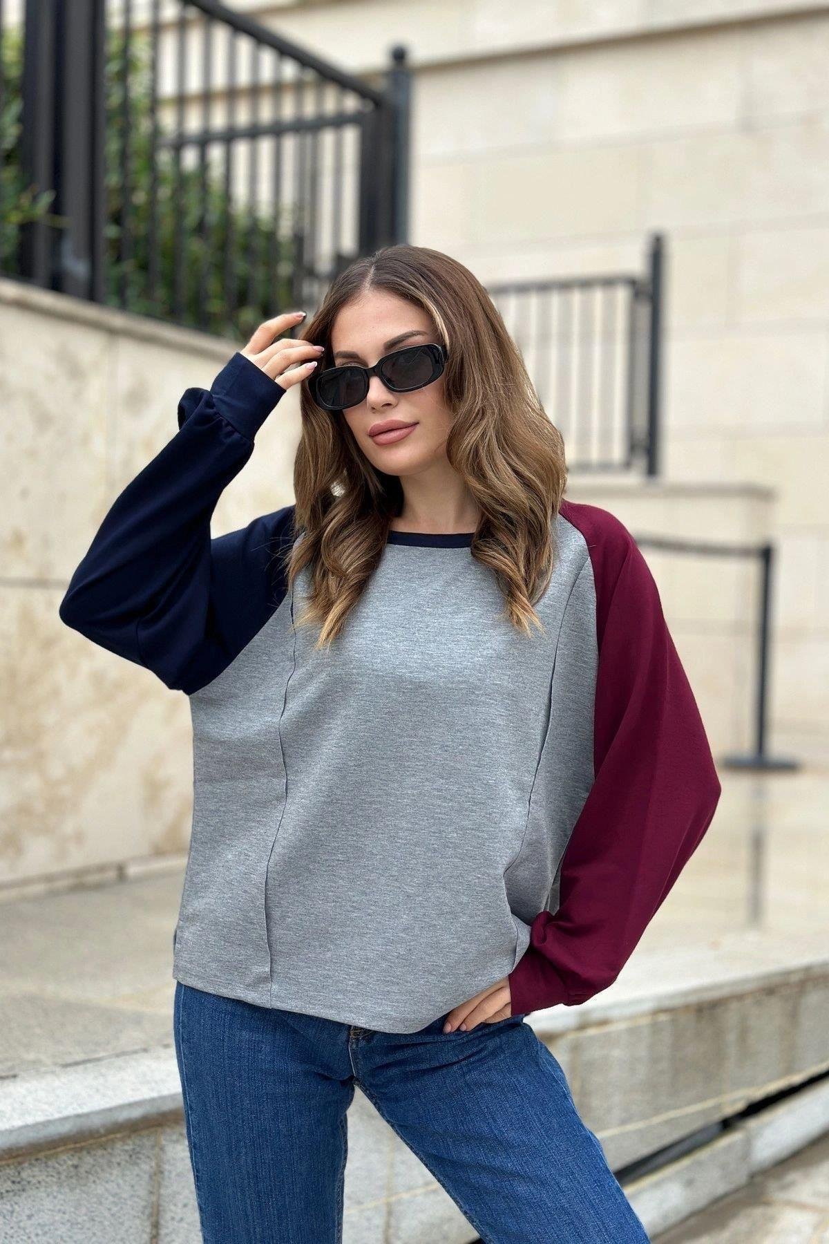 Kadın Gri Sweat - 700-3472