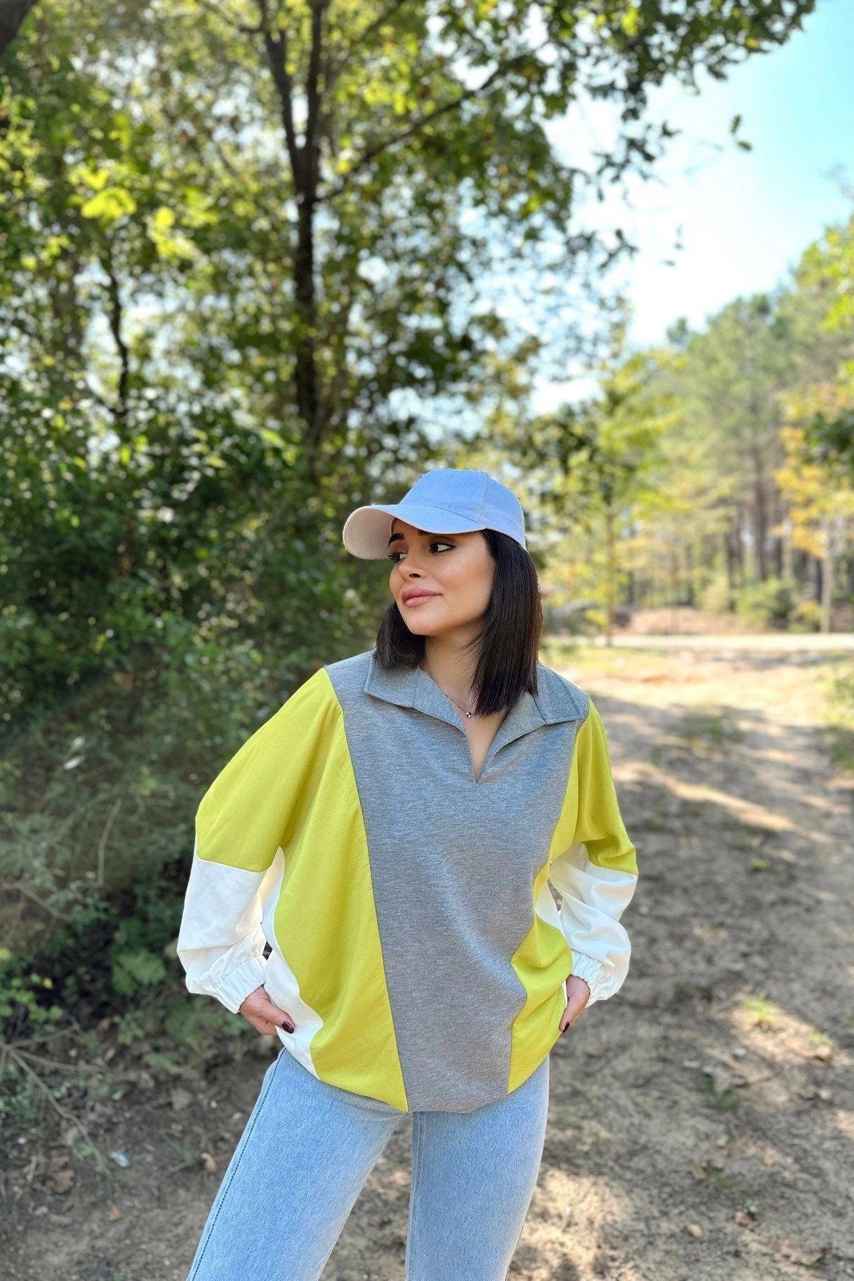 Kadın Gri Sweatshirt - 700-3473