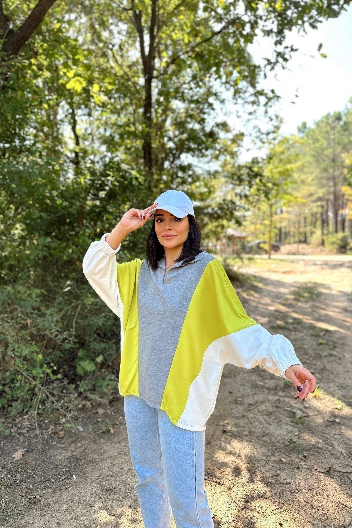 Kadın Gri Sweatshirt - 700-3473