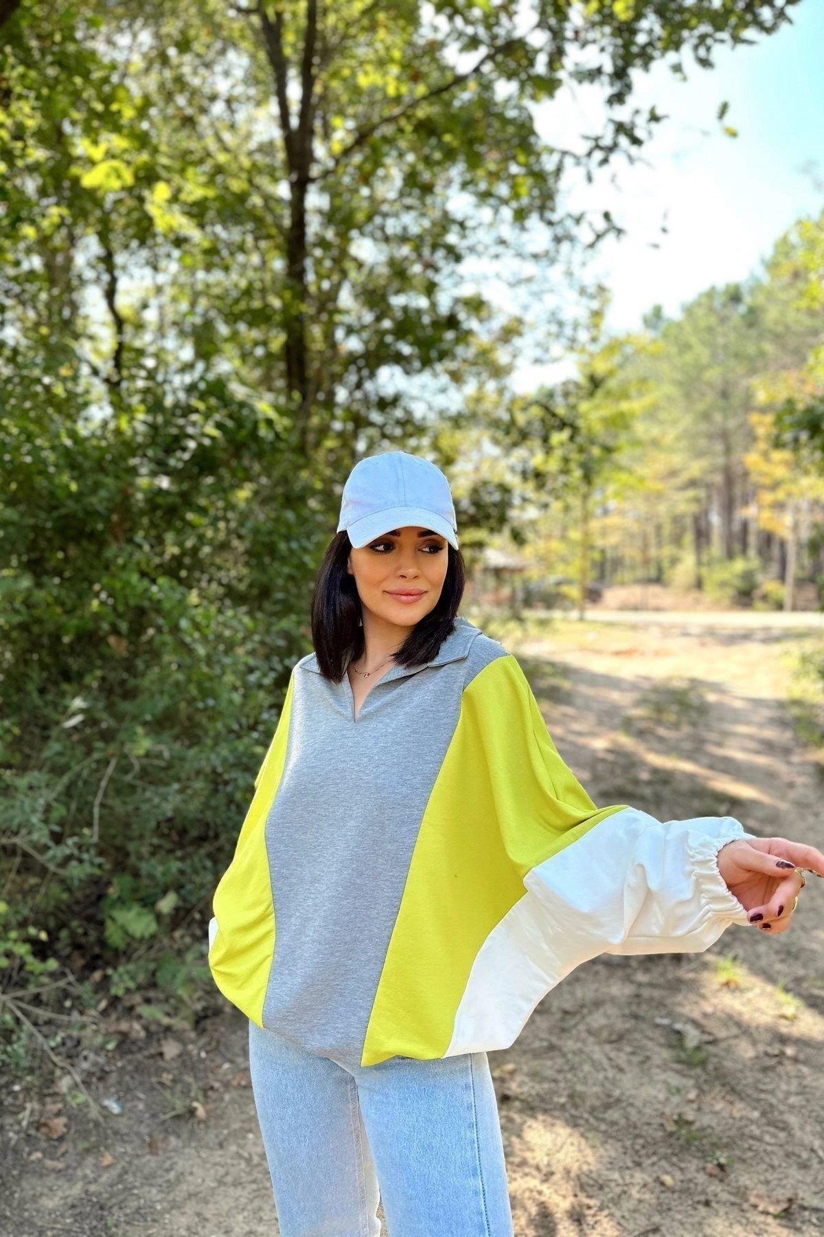 Kadın Gri Sweatshirt - 700-3473