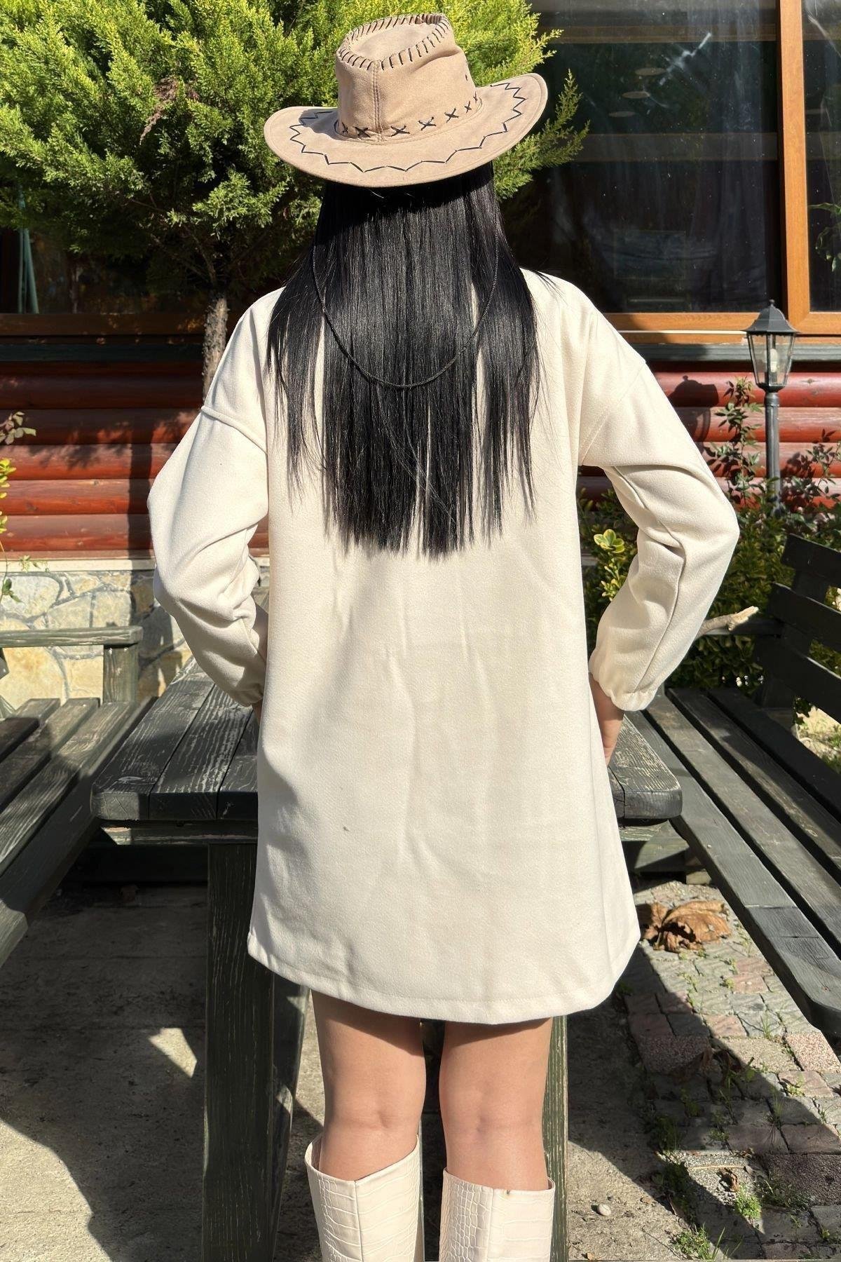 Kadın Gris Polar Ceket - 700-3664