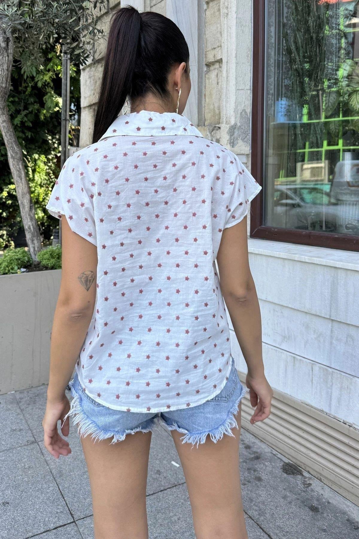 Kadın Gül Kurusu Gömlek - 700-3622