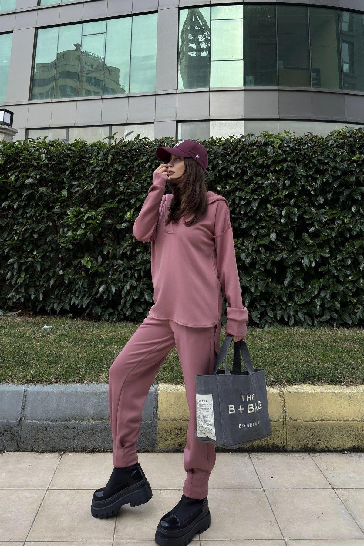 Kadın Gül Kurusu Sweatshirt - 700-3506