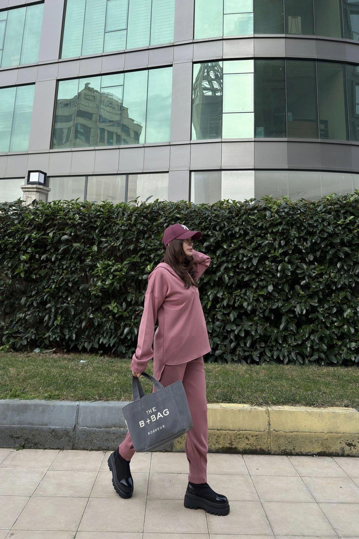 Kadın Gül Kurusu Sweatshirt - 700-3506