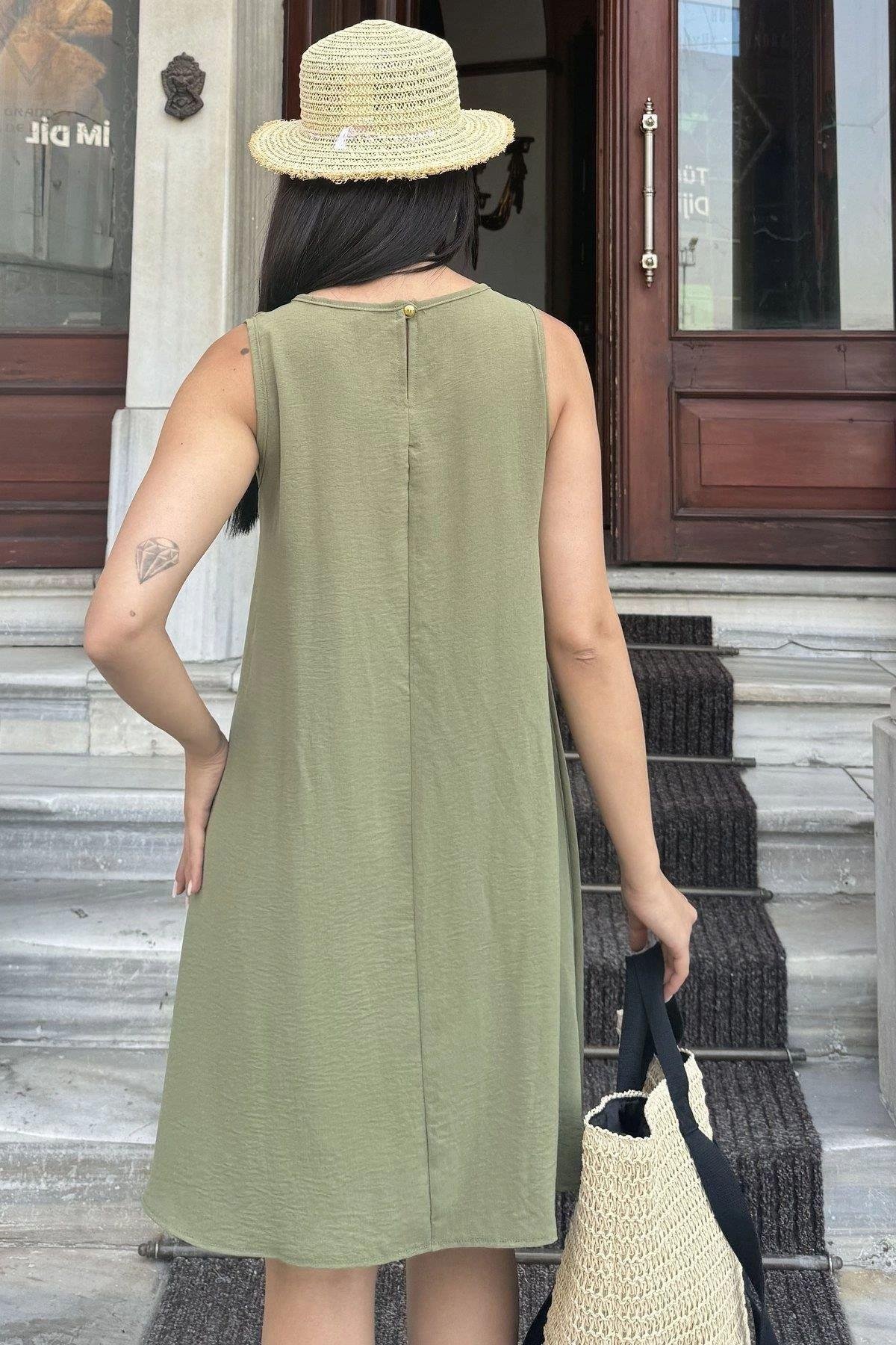 Kadın Haki Elbise - 700-2887