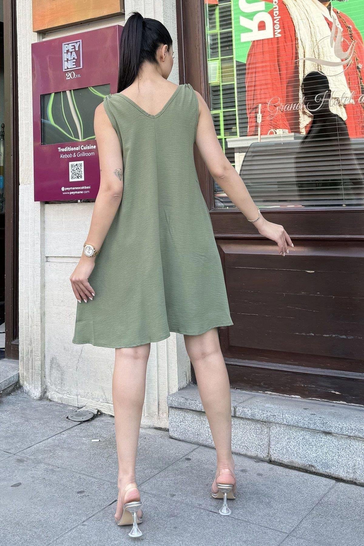 Kadın Haki Elbise - 700-3264