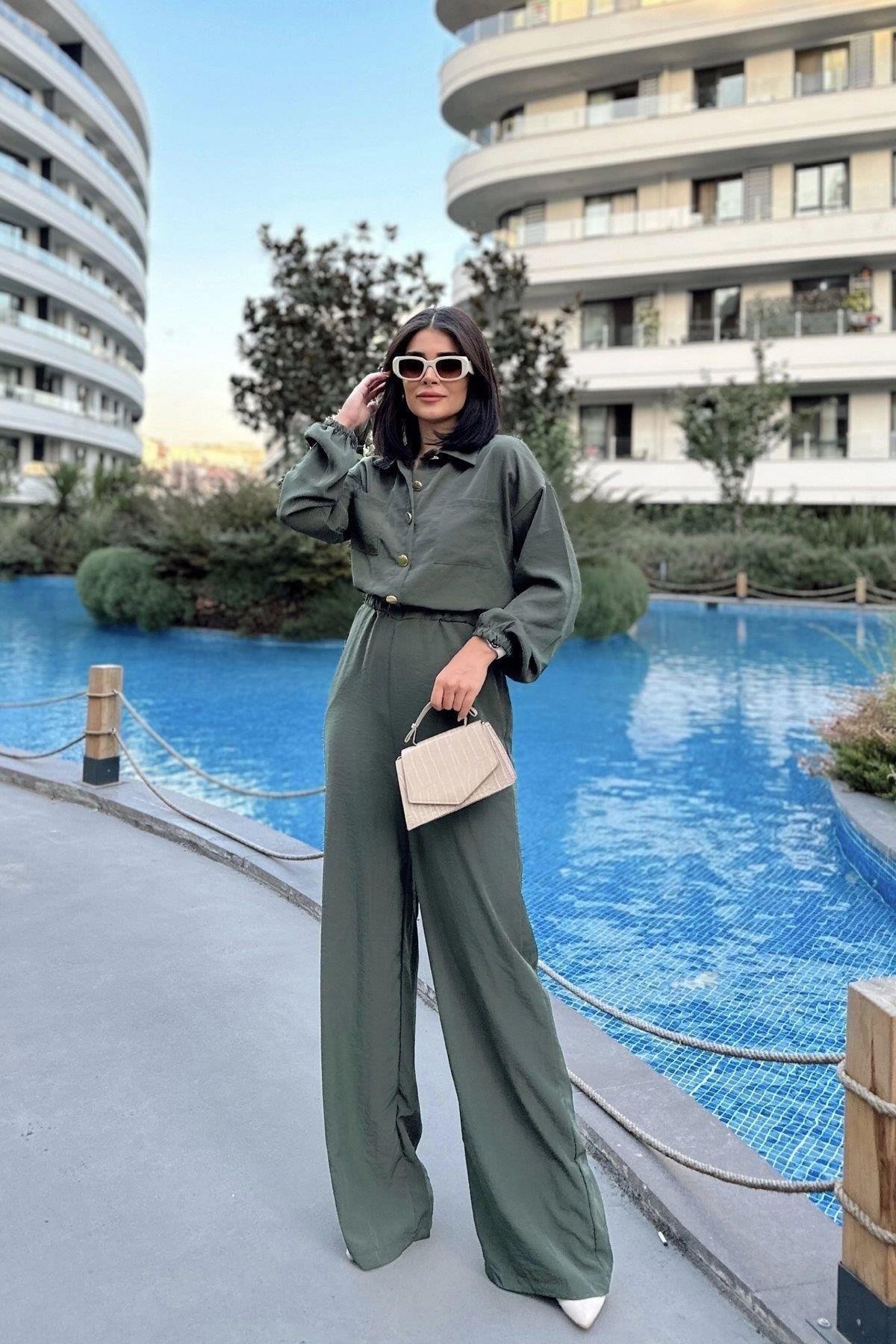 Kadın Haki Uzun Tulum - 700-3360