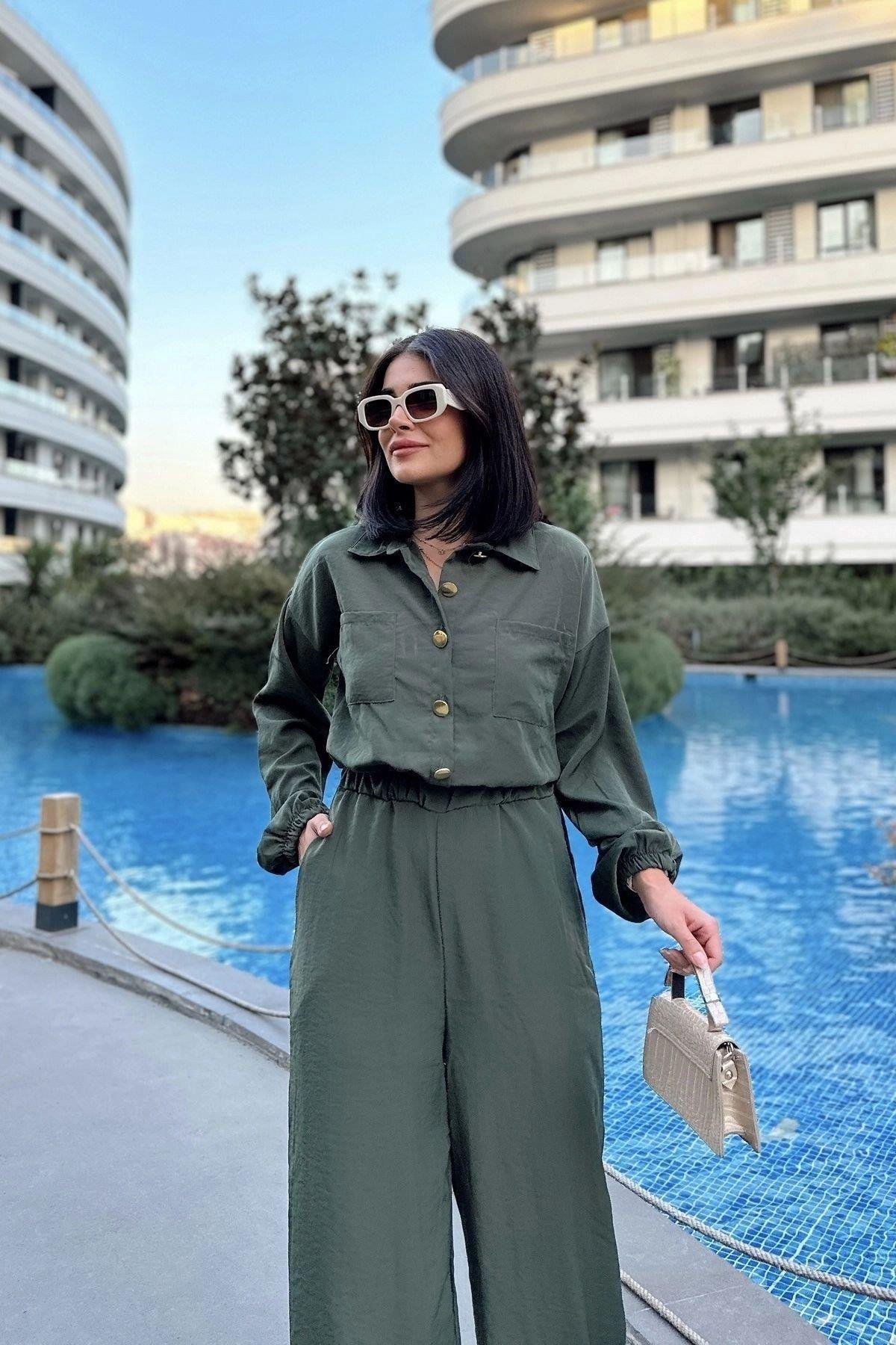 Kadın Haki Uzun Tulum - 700-3360
