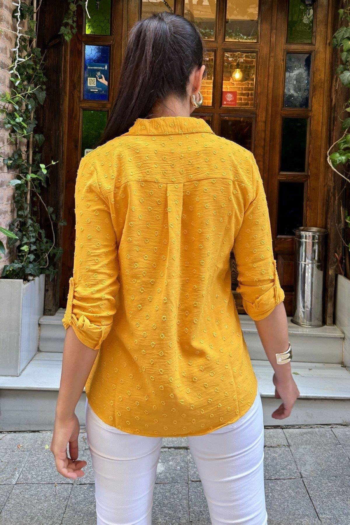 Kadın Hardal Gömlek - 700-3621