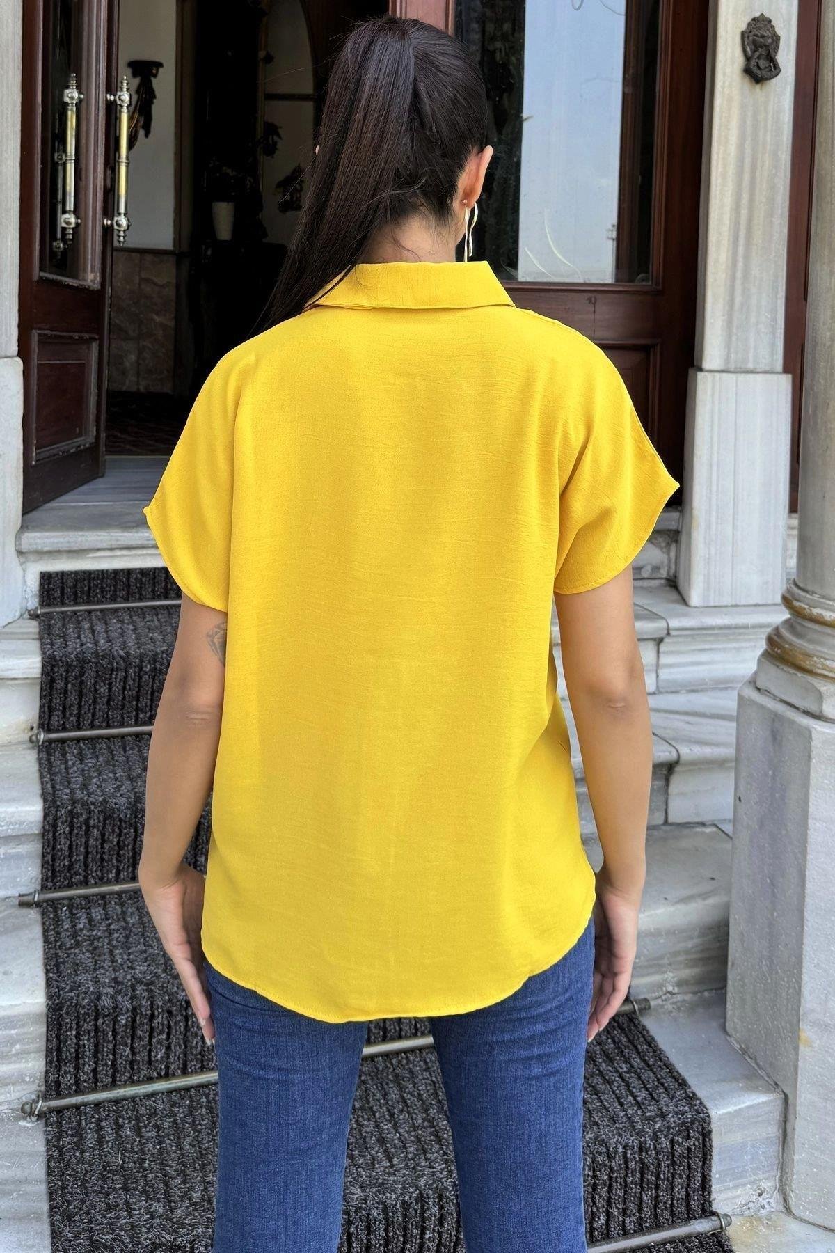 Kadın Hardal Gömlek - 700-K5294
