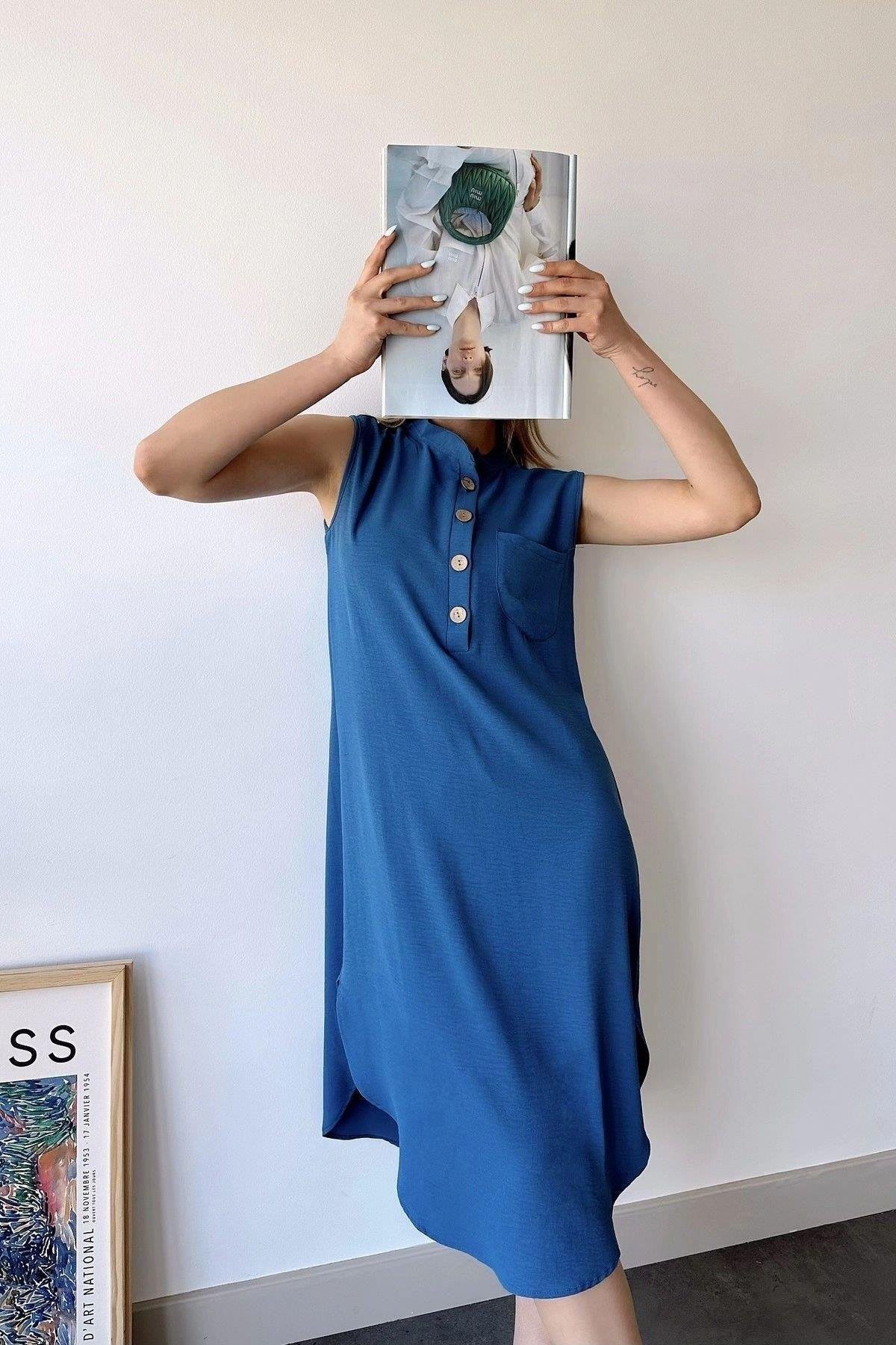 Kadın Indigo Elbise - 700-3138