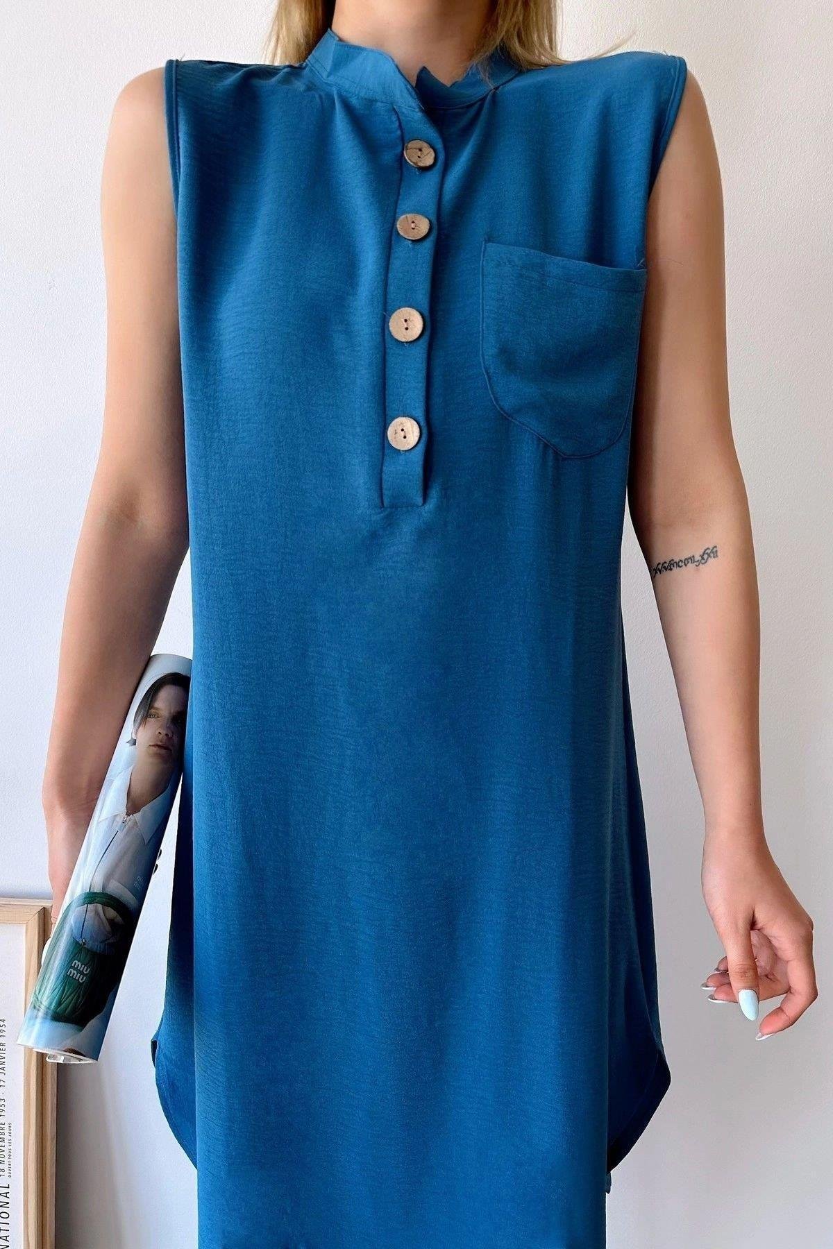 Kadın Indigo Elbise - 700-3138