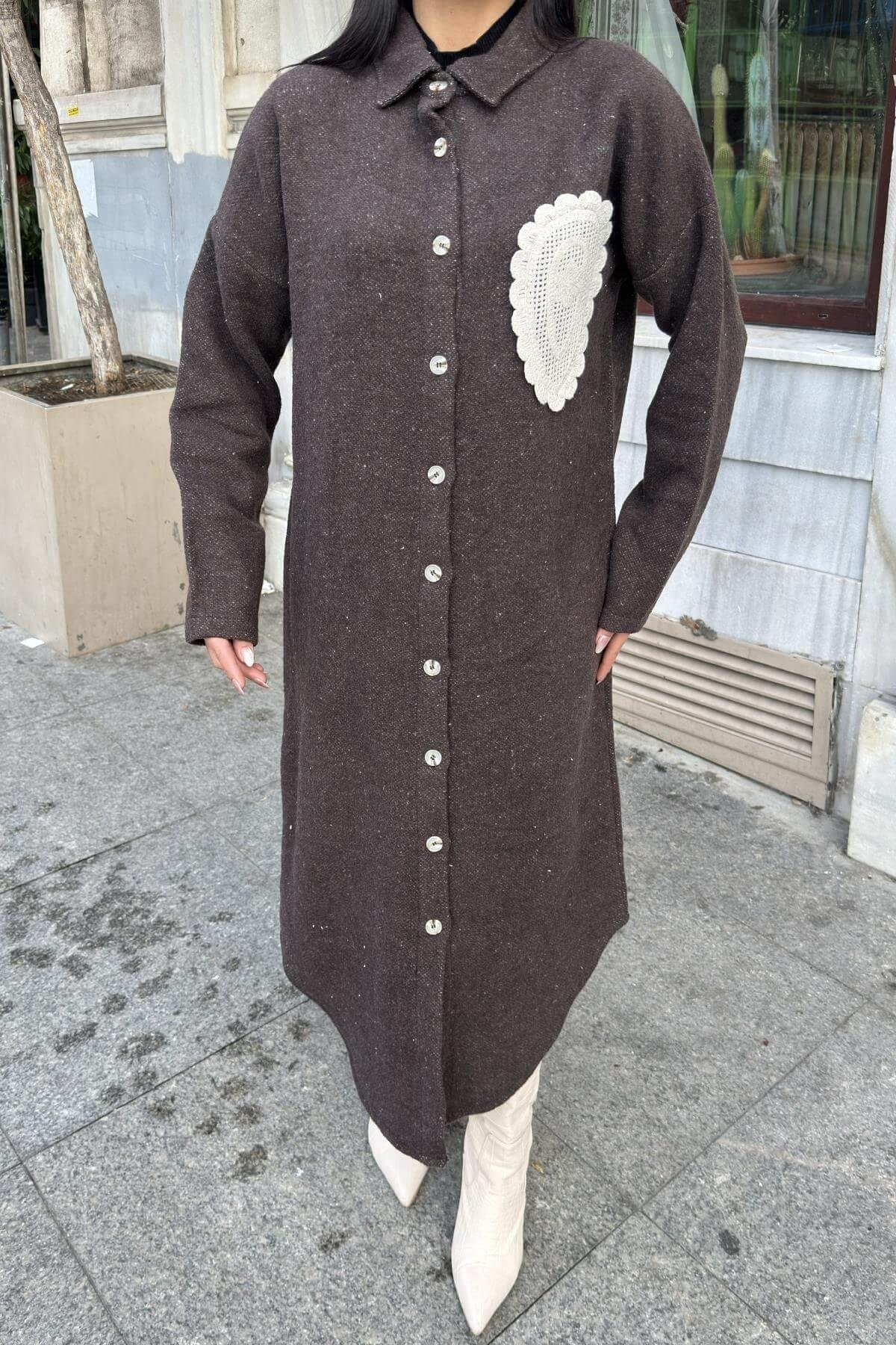 Kadın Kahve Elbise - 700-3693
