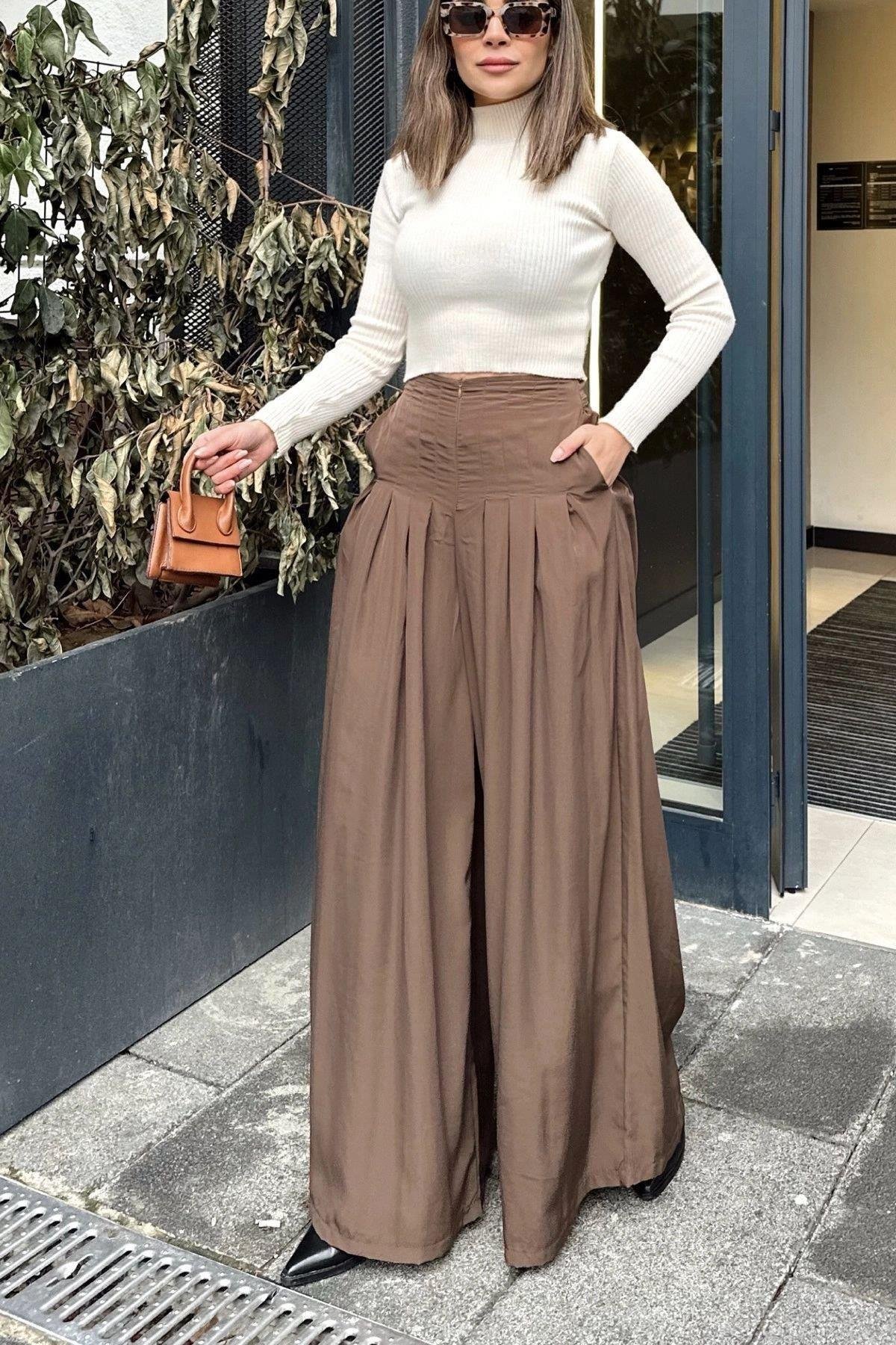 Kadın Kahve Pantolon - 700-3538