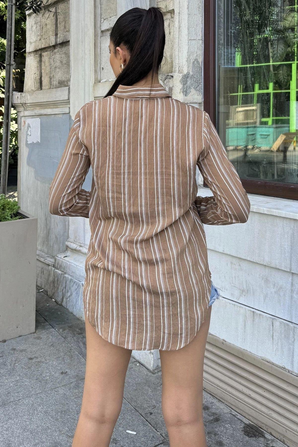 Kadın Kahverengi Bluz - 700-3266